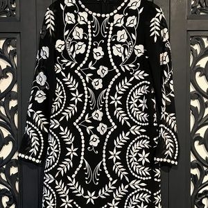 (Brand- Needle & Thread) Black and White Embroidered Formal Dress